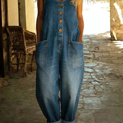 Women's Loose-Fit Three-Quarter Sleeve Jumpsuit