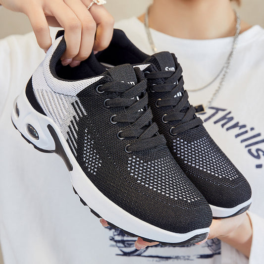 Women's Flyknit Casual Running Trainers - Breathable Flat Lace-Up