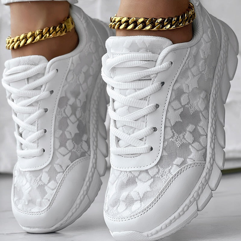 Women's Canvas Flat Trainers | Lace-Up Sneakers | EU 37–44 | 4 Colours