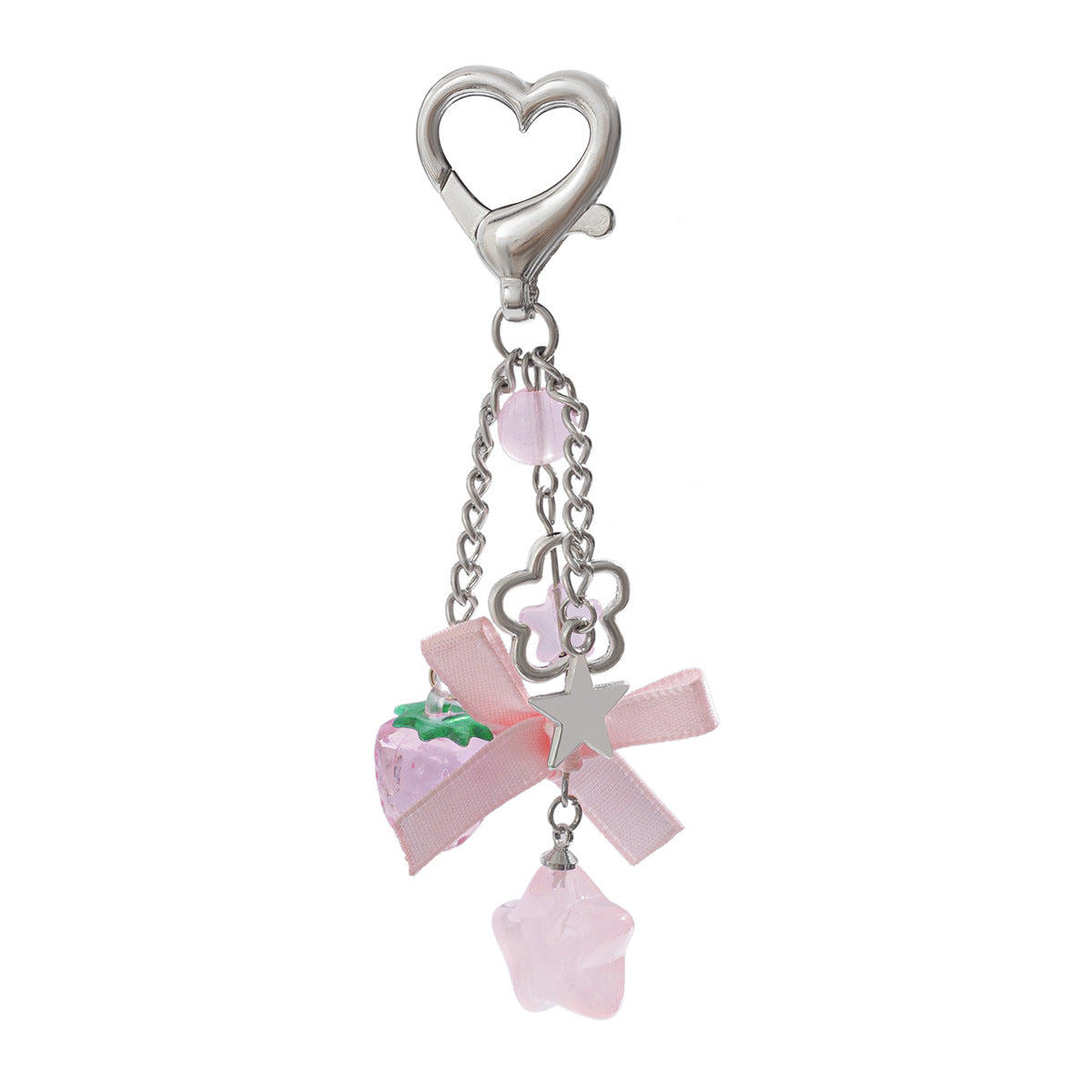 Strawberry & Fruit Charm Keychain | Cute Gift