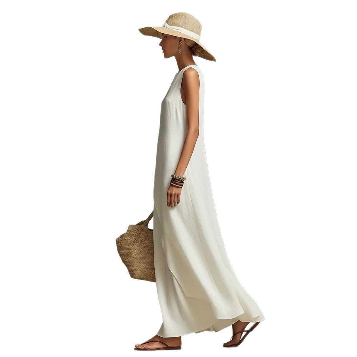 Women's Sleeveless Flared Hem Maxi Dress | 3 Colours | XS–3XL