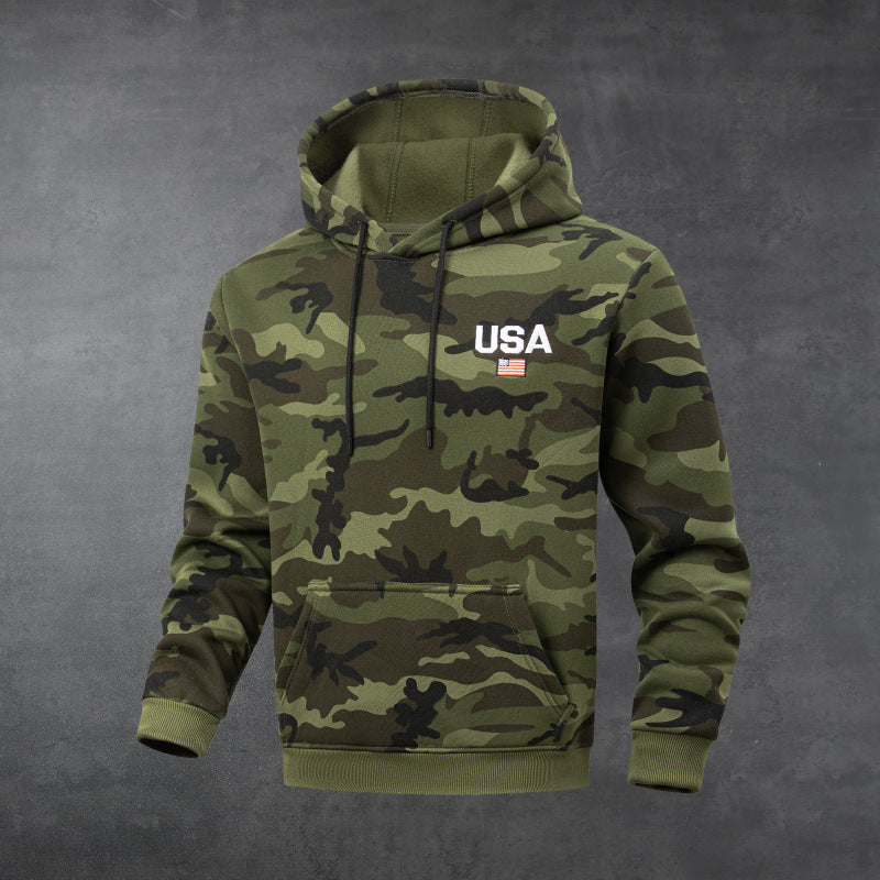 Men's Camo Print Pullover Hoodie | Heavyweight Casual Sweatshirt S–2XL