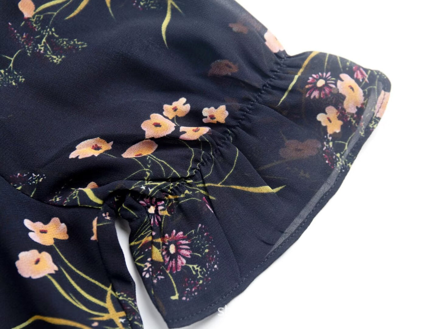 Women's Floral Puff-Sleeve Cropped Top | Slim-Fit 3D Print Streetwear Blouse
