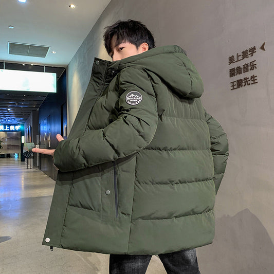 Men's Mid-Length Hooded Down Cotton Jacket | Winter Coat