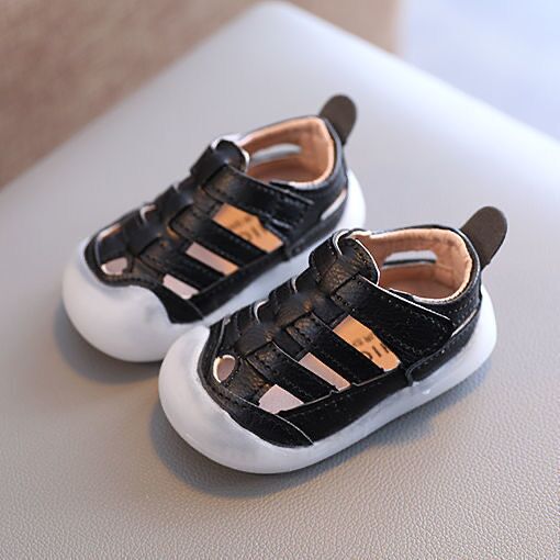 Baby & Toddler Striped Sandals – Velcro Infant Shoes