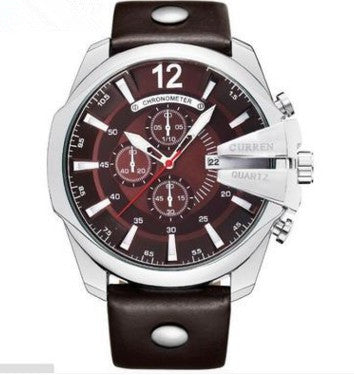 Men's Large Dial Fashion Watch – Triple-Eye Chronograph Style, 7 Designs