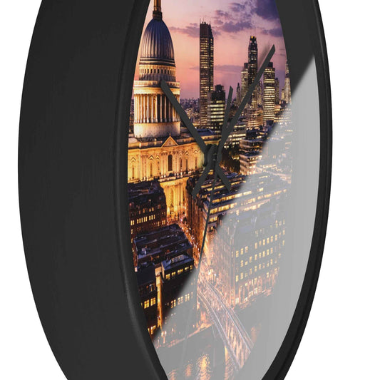 London Skyline Wall Clock – St. Paul’s at Dusk Decorative Timepiece