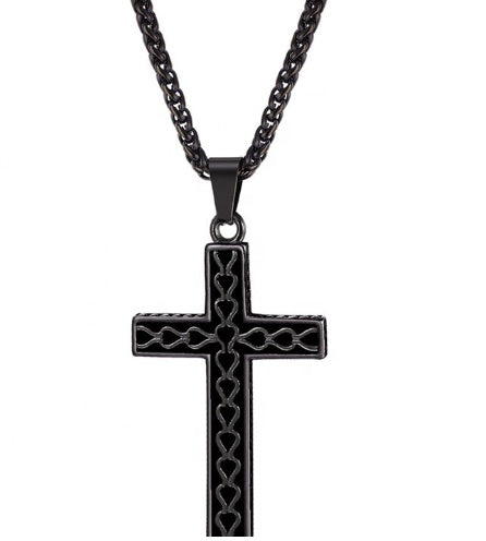 Men's 316L Stainless Steel Vintage Cross Necklace – Gold Plated Christian Pendant