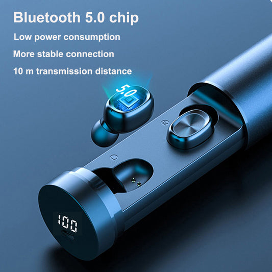 Bluetooth 5.0 Wireless Earbuds | 9D HIFI Sport & Gaming Earphones | Black