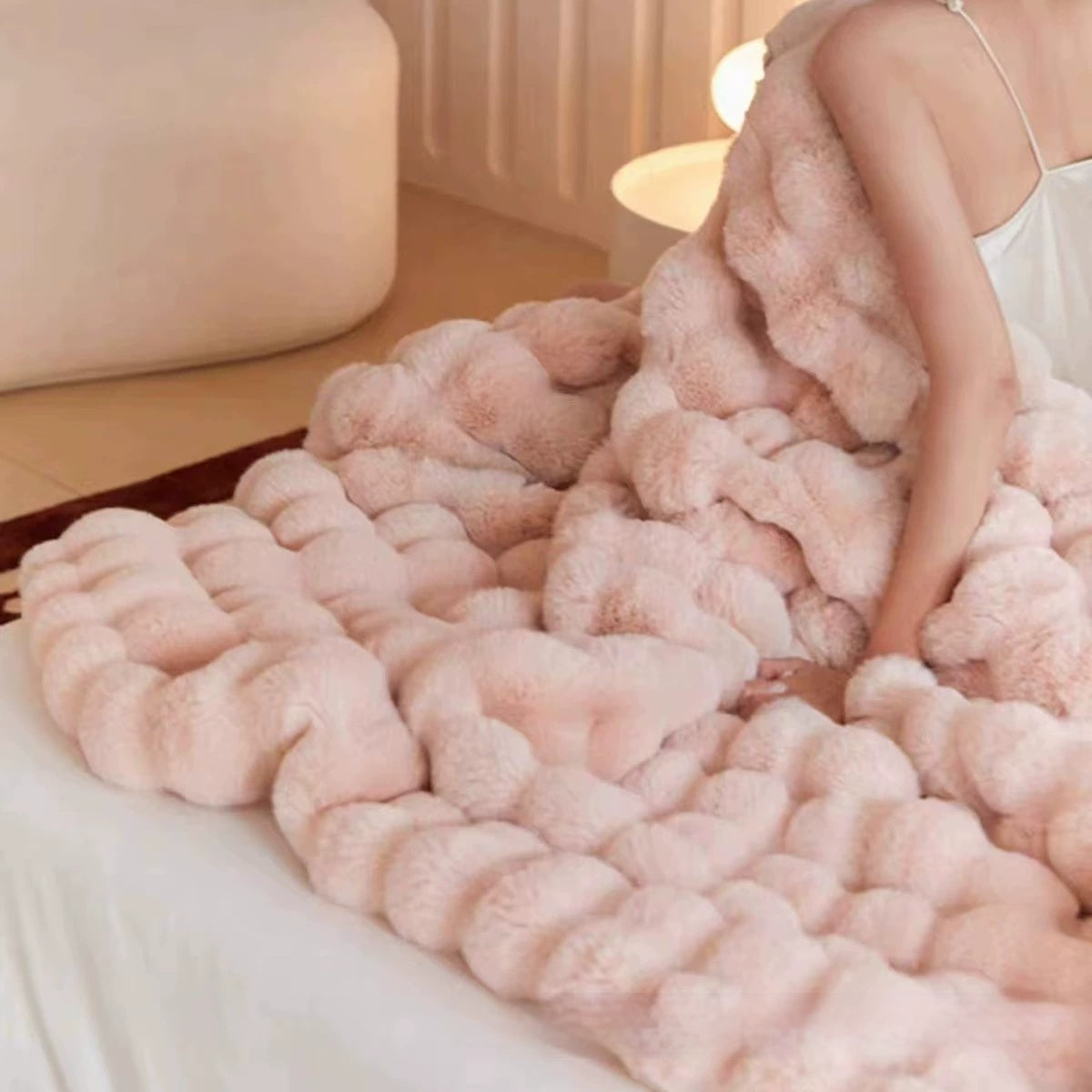 Luxury Rabbit Hair Throw Blanket | Premium Plush Warmth