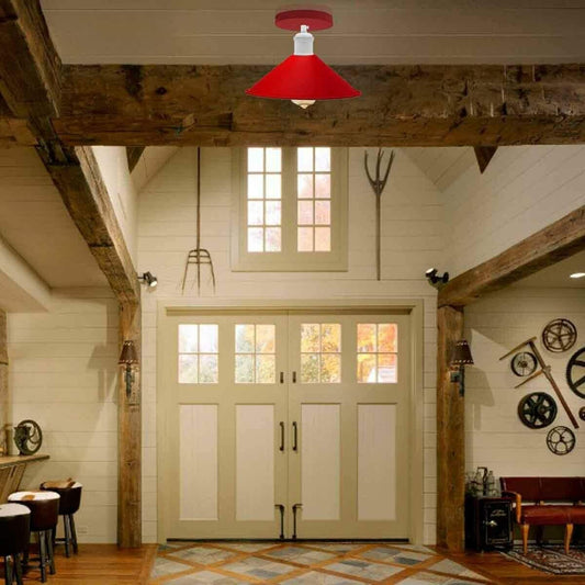 Vintage Flush Mount Metal Cone Industrial pendant ceiling light ~5656-1