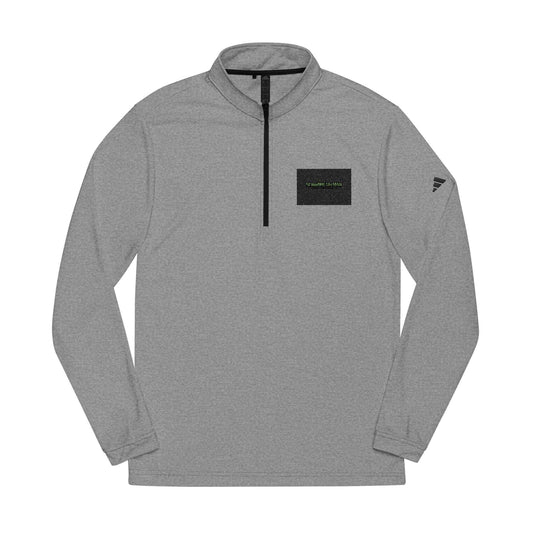 Adidas Embroidered Quarter-Zip Pullover – White Athletic Layering Top