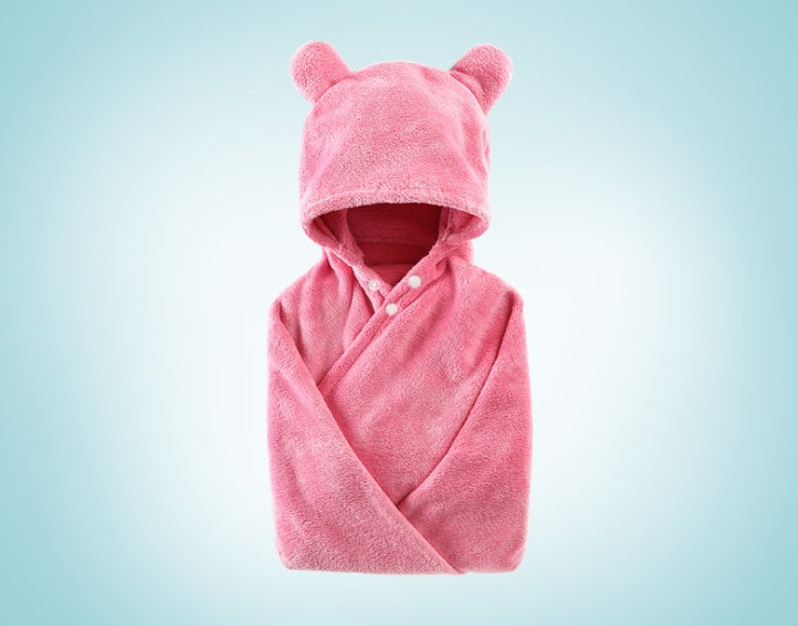 Baby Hooded Bath Towel | Soft Multifunctional Baby Wrap 65x110cm