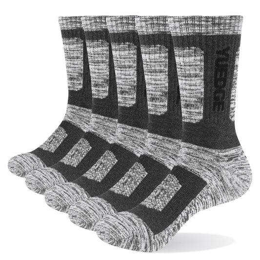 Men's Combed Cotton Sports Socks 5-Pair Pack – Breathable Thick Outdoor Socks
