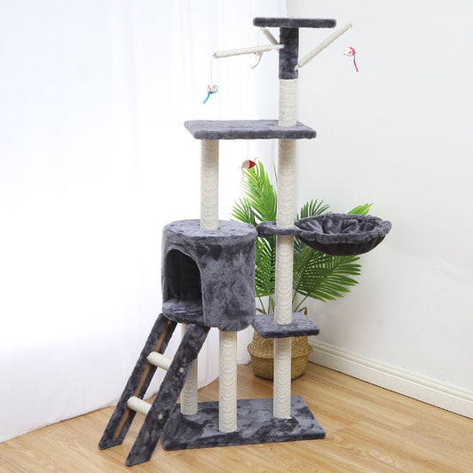 Large Cat Tree & Climbing Frame | Sisal & Plush | 140cm