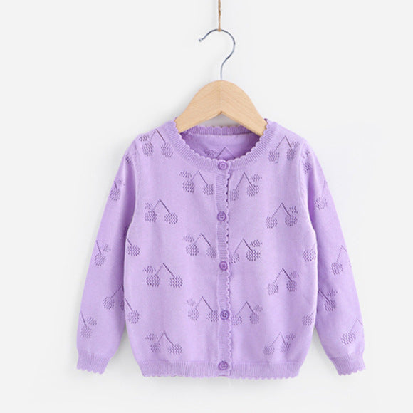 Girls' Knit Cardigan | Soft Diagonal-Tie Children's Knitwear