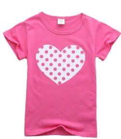 Girls Polka Dot Short Sleeve Cotton T-Shirt – Summer Top