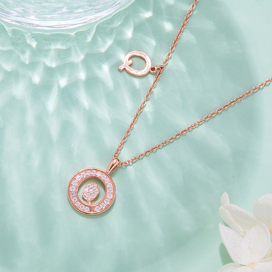 Moissanite Letter Q Necklace | Platinum-Plated S925 Silver | GRA Certified