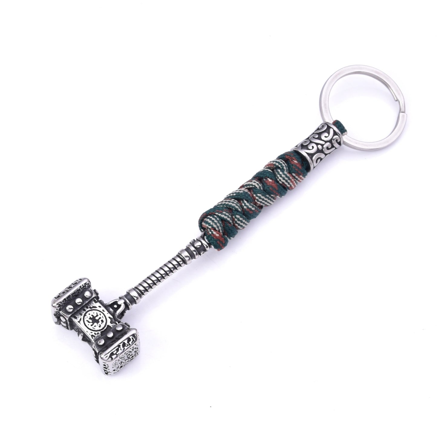 Handmade Woven Paracord Keychain | Steel Hammer Buckle | 7 Colours