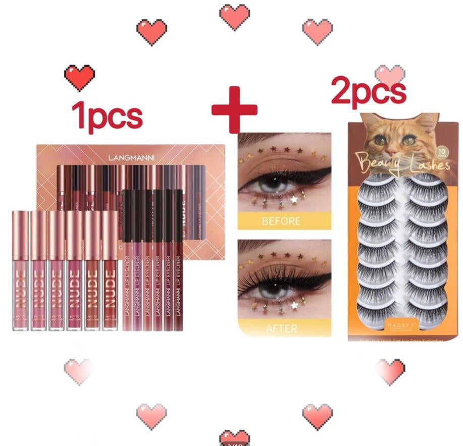 12-Piece Matte Lipstick & Lip Liner Set – 6 Lipsticks + 6 Liners, Kiss-Proof