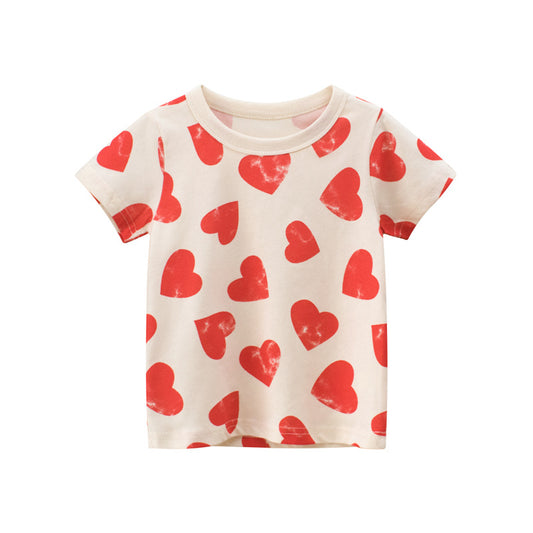 Girls 100% Cotton Short Sleeve Printed T-Shirt – Ages 2–10
