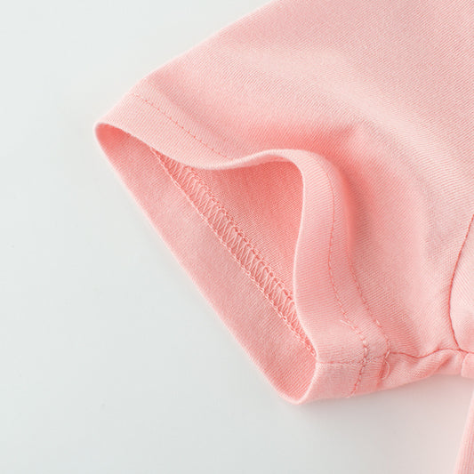 Girls Cotton Short Sleeve T-Shirt – Soft Summer Essential | Pink