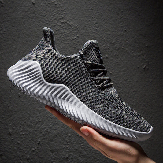 Men's Flying Weave Leisure Trainers – All-Season Breathable Casual Shoes