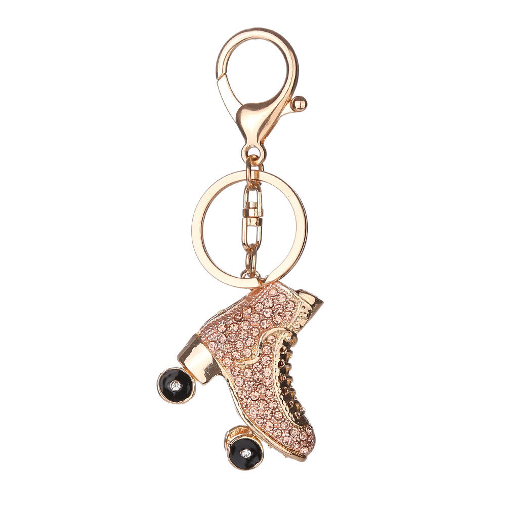 Crystal Roller Skate Alloy Keychain & Bag Charm