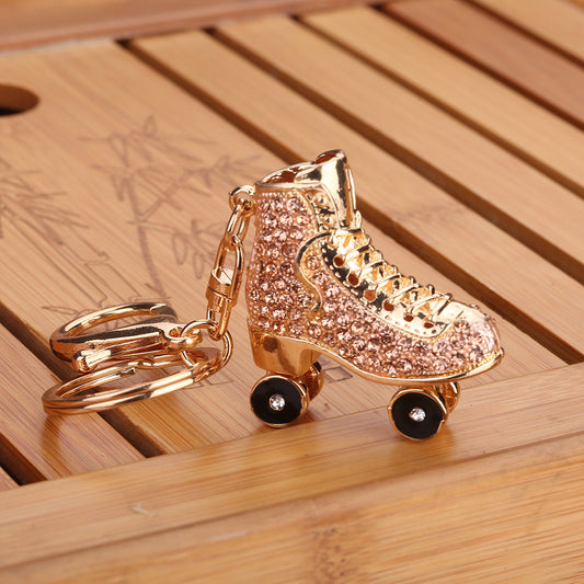 Crystal Roller Skate Alloy Keychain & Bag Charm