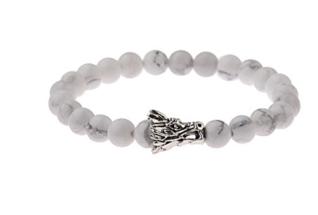 Volcanic Stone & White Pine Geometric Bracelet | Men's
