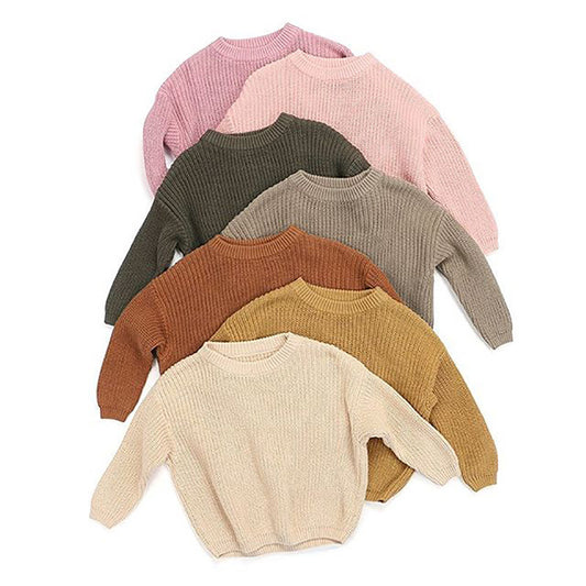 Girls Soft Knit Sweater – Slouchy Wool-Blend Pullover