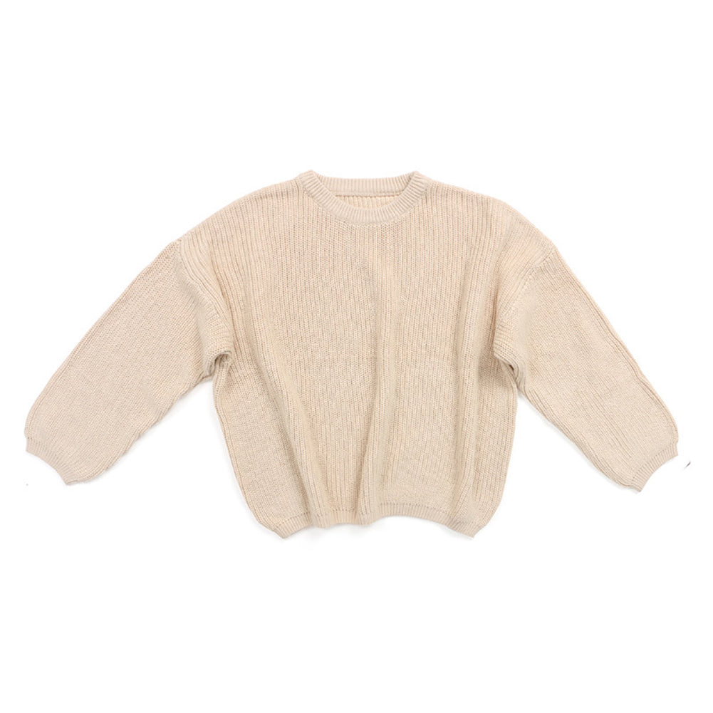 Girls Soft Knit Sweater – Slouchy Wool-Blend Pullover