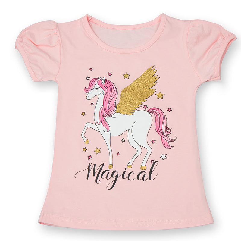 Kids Cotton Cartoon Short Sleeve T-Shirt – 15 Designs