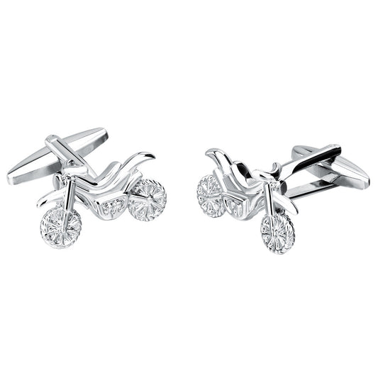 Men's Silver Motorcycle Cufflinks – Novelty Biker Shirt Cuff Buttons