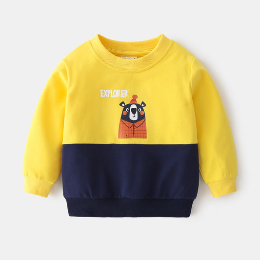 Children's Cartoon Cotton Sweatshirt | Boys Casual Pullover Top