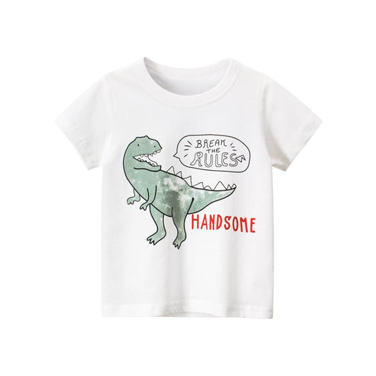 Boys' Cartoon Print Cotton T-Shirt | Soft & Breathable Summer Top