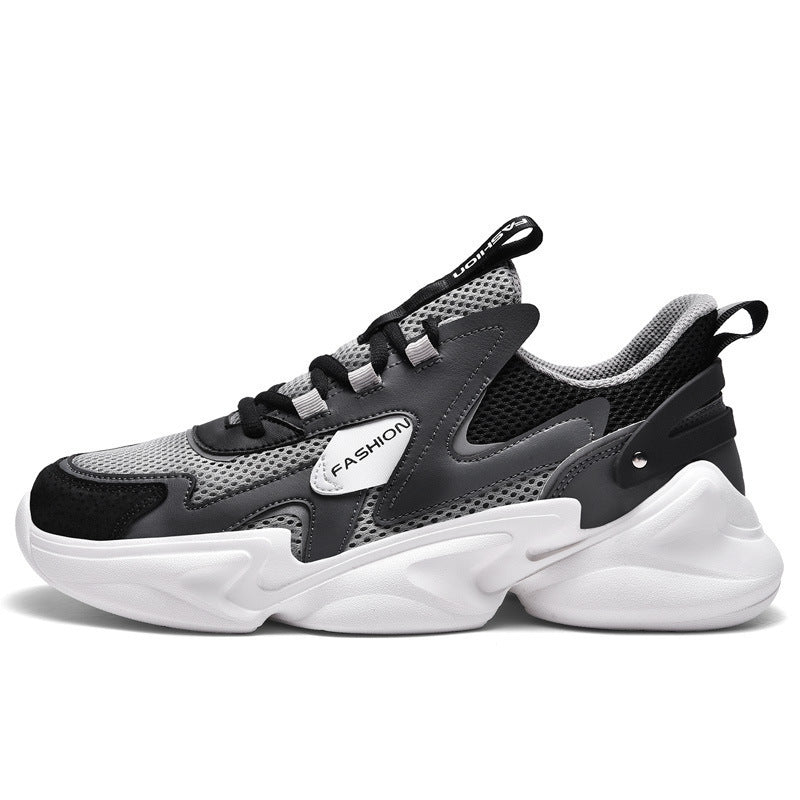 Men's Korean-Style PU Casual Trainers – All-Match Outdoor Sports Shoes