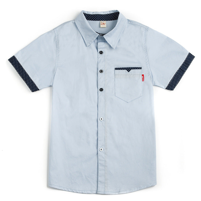 Children's Polka Dot Short Sleeve Shirt | White, Pink & Blue