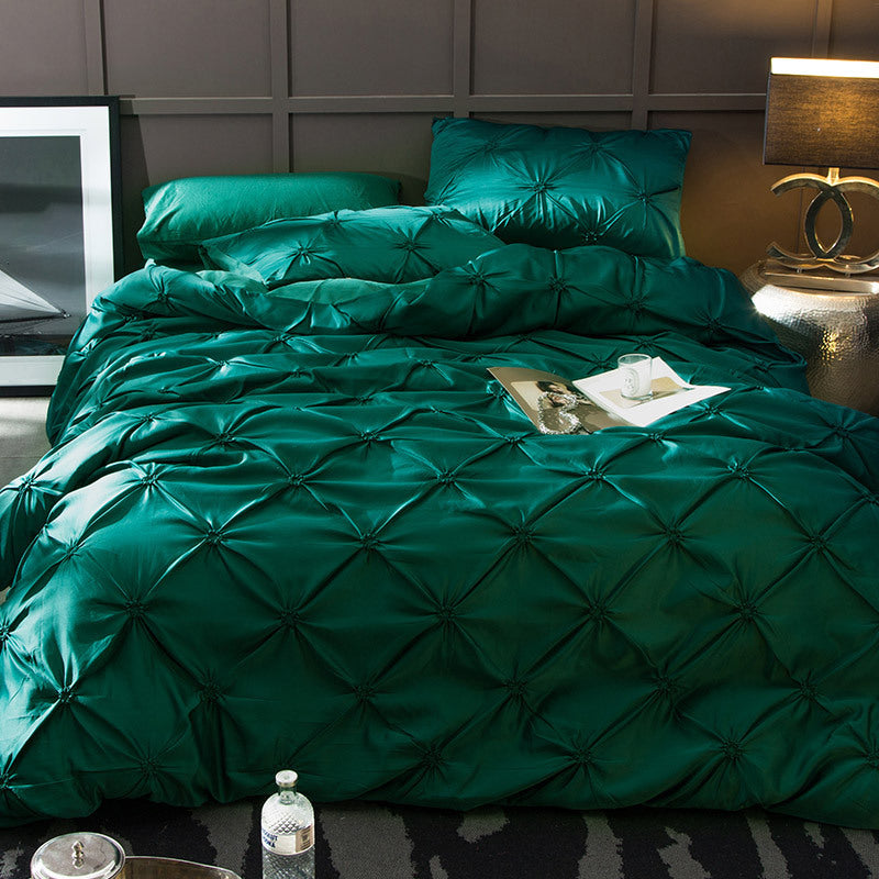 Imitation Silk Satin Bedding Set – 3-Piece Duvet Cover, 10 Colours