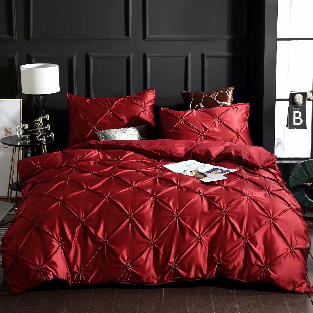 Satin Silk-Effect Duvet Cover Set – Luxury Polyester Bedding