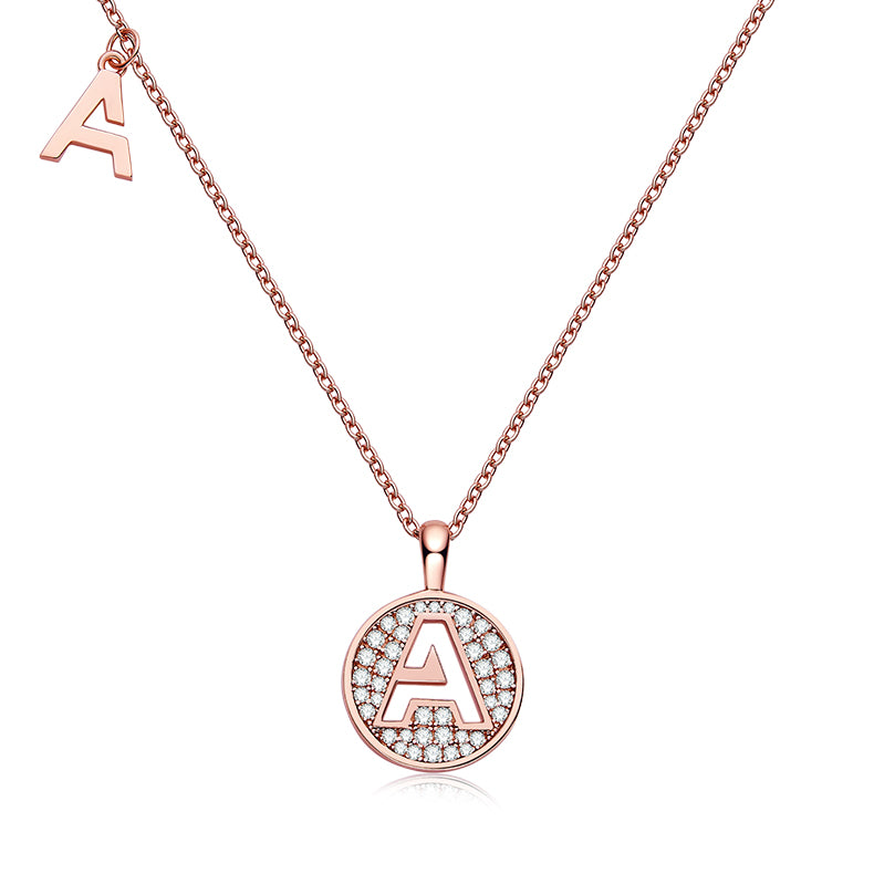 S925 Silver Moissanite Letter A Necklace | GRA Certified