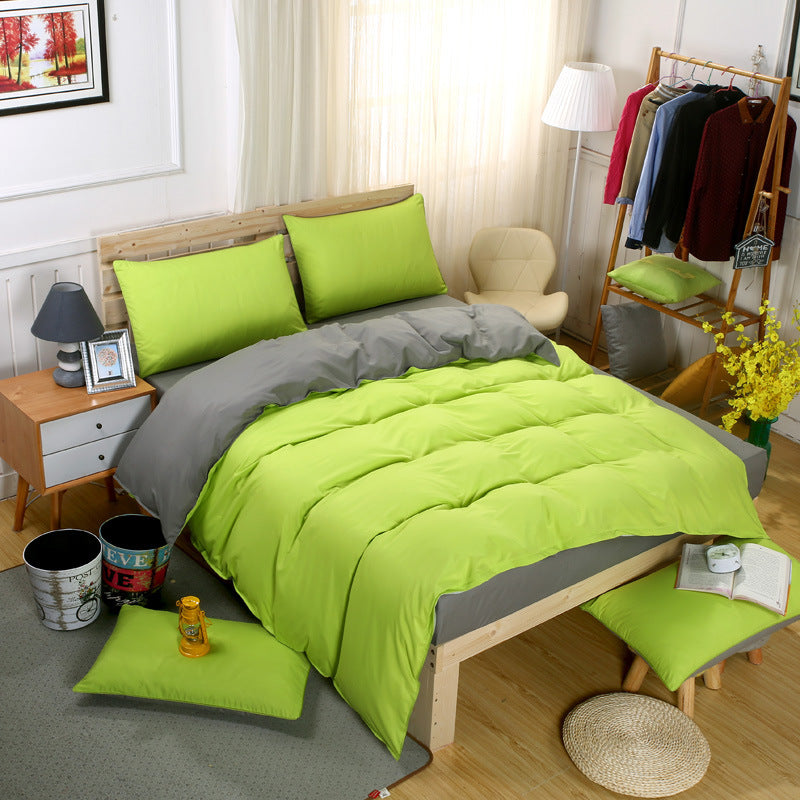Brushed Plain Weave 4-Piece Bedding Set – 9 Colours, 5 Sizes