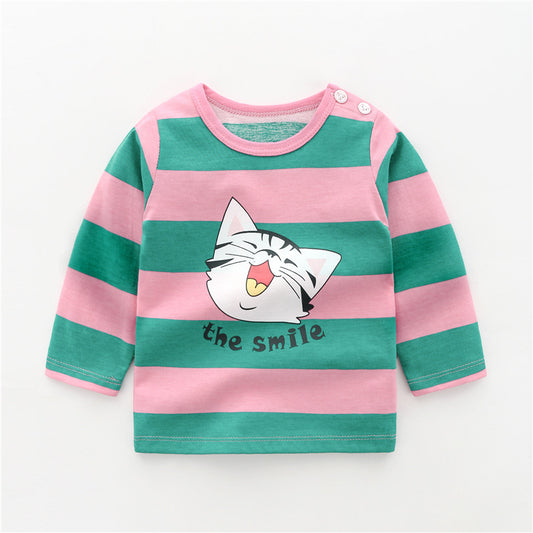 Girls Cotton Long Sleeve Cartoon Print T-Shirt – 7 Designs