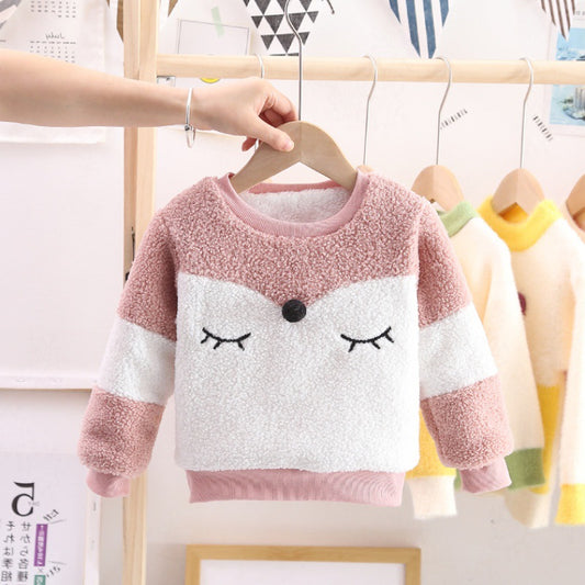 Girls Plush Fleece Sweatshirt – Soft Cotton Kids Pullover