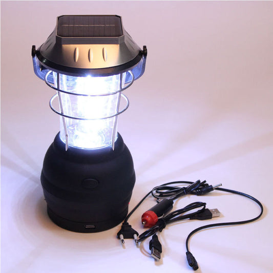 3-in-1 Solar USB & Hand-Crank Camping Lantern – 1,200mAh Rechargeable Emergency Light 8-Hour Runtime