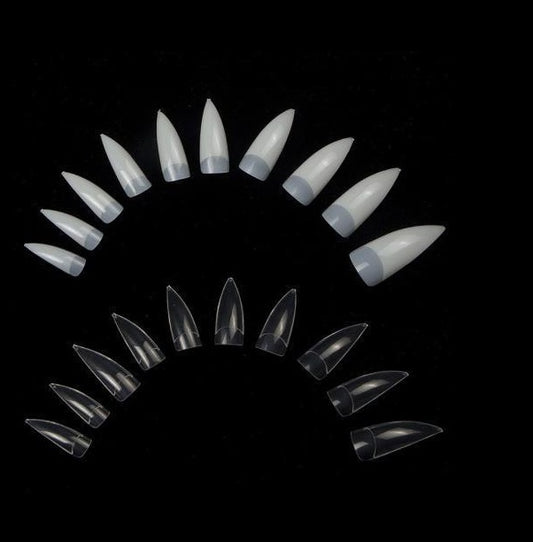 100-Piece Stiletto Nail Tips – Long Pointed Extensions