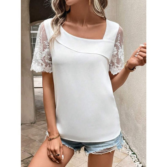 Women's Short-Sleeve Solid T-Shirt | Fresh & Sweet Casual Polyester Top