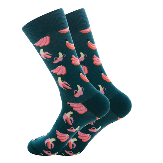 Men's Novelty Fruit Print Crew Socks | Soft Cotton