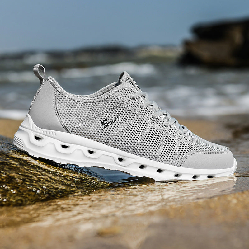 Men's Breathable Mesh Aqua Beach Shoes | Hollow Drainage | EU 39-48