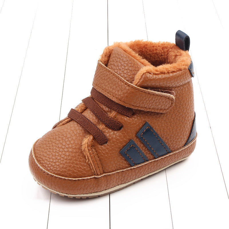 Baby High-Top Velcro Shoes | Unisex Soft Sole Infant Trainers 11-13cm